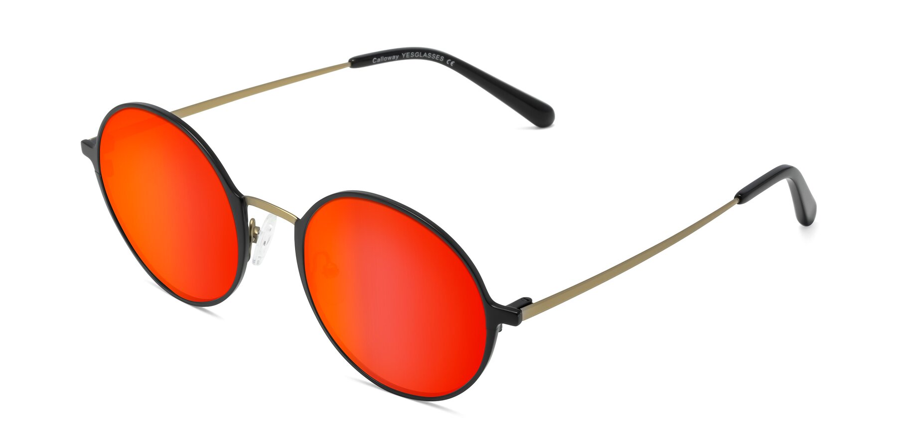 Angle of Calloway in Black-Copper with Red Gold Mirrored Lenses