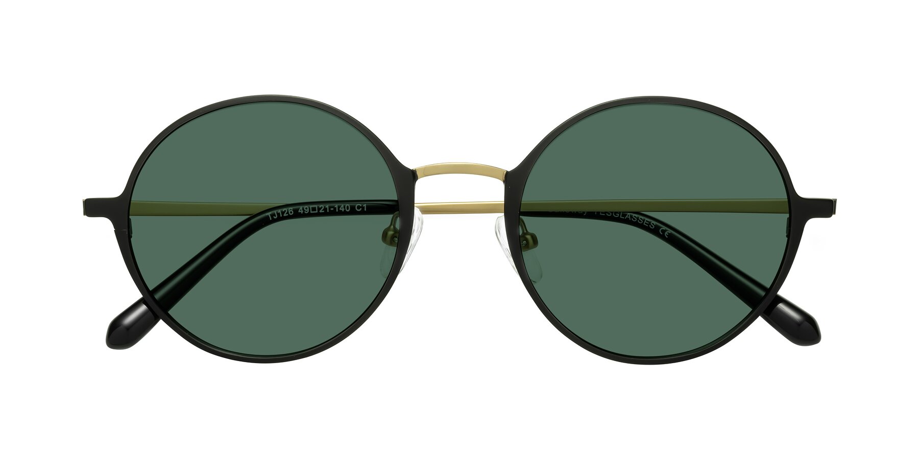 Folded Front of Calloway in Black-Copper with Green Polarized Lenses
