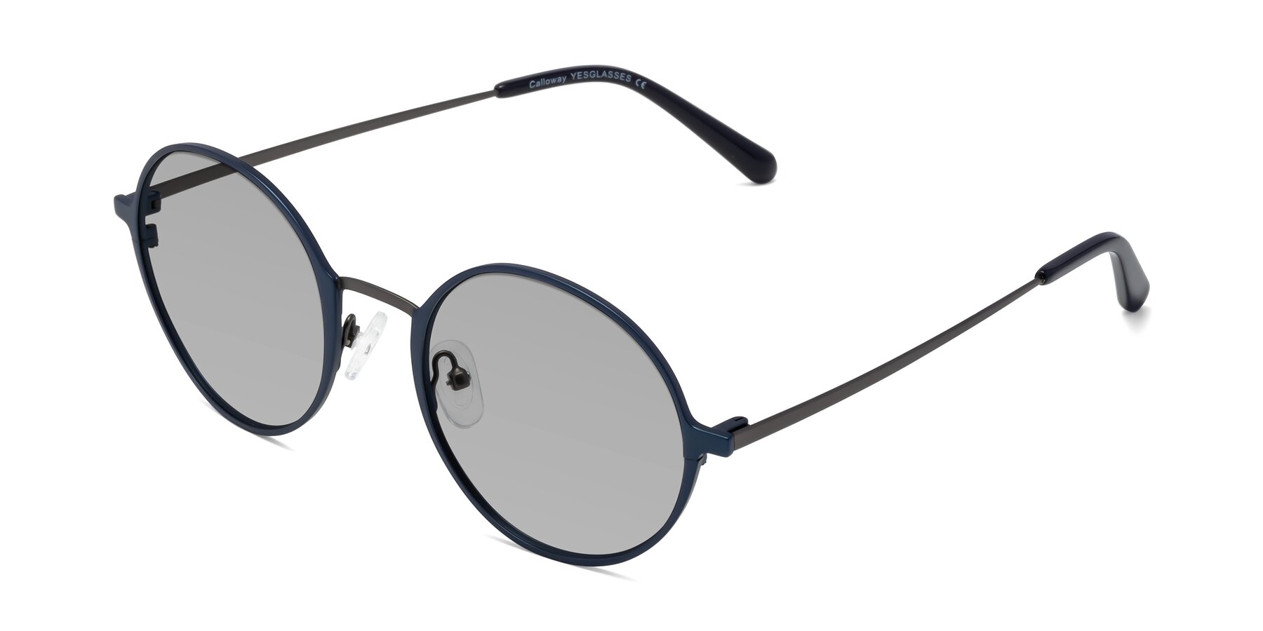 Angle of Calloway in Navy-Gunmetal with Light Gray Tinted Lenses