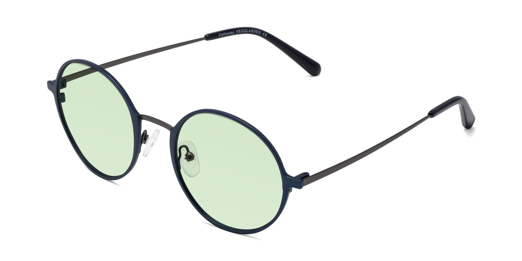 Angle of Calloway in Navy-Gunmetal with Light Green Tinted Lenses