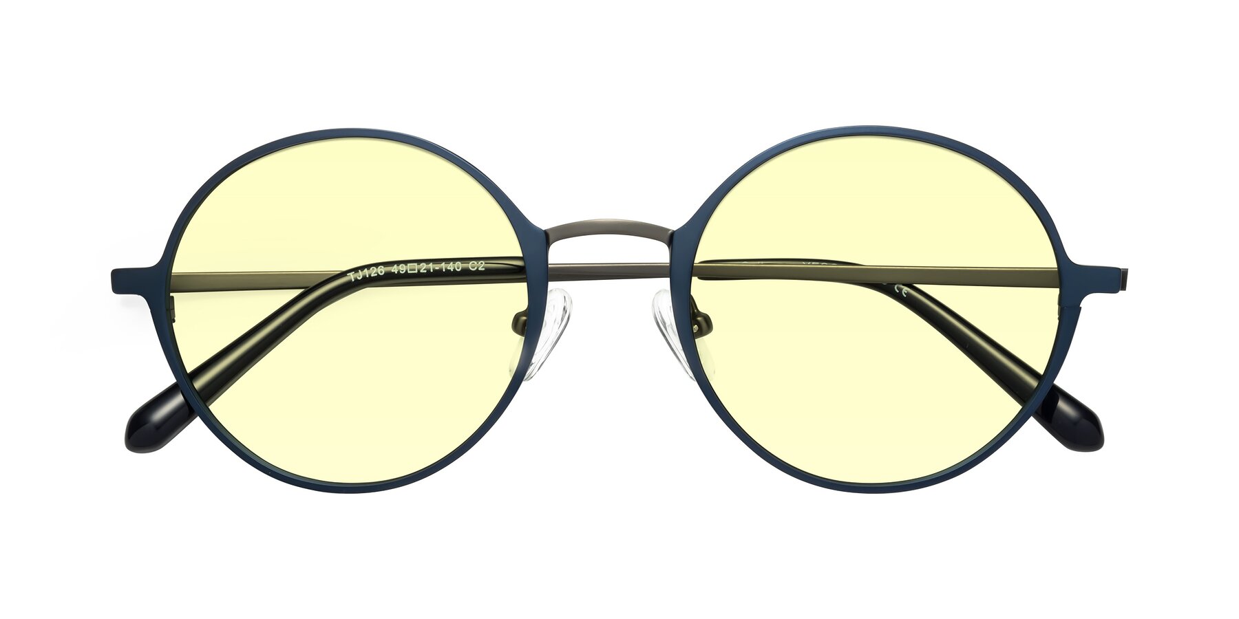 Folded Front of Calloway in Navy-Gunmetal with Light Yellow Tinted Lenses