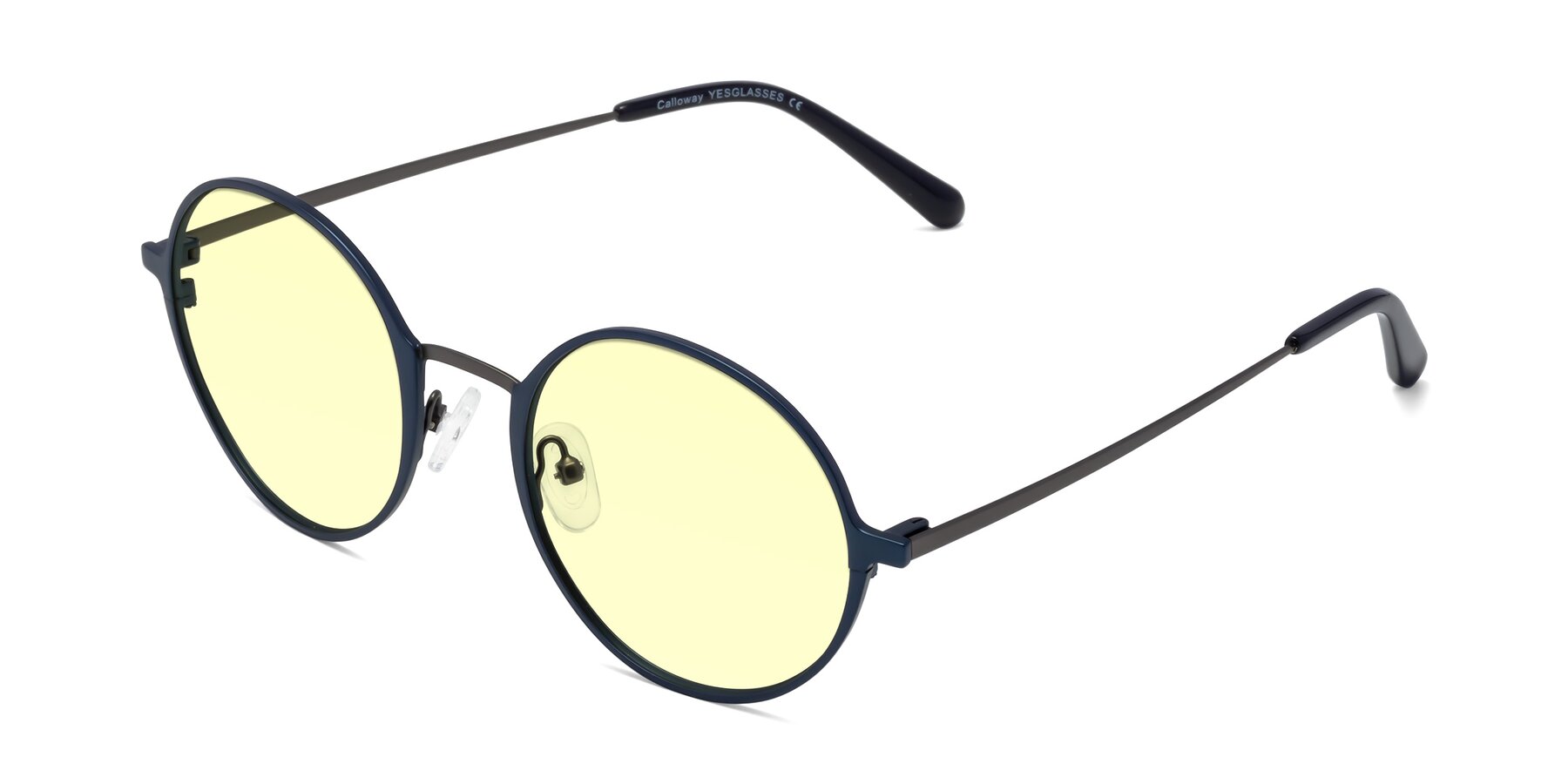 Angle of Calloway in Navy-Gunmetal with Light Yellow Tinted Lenses