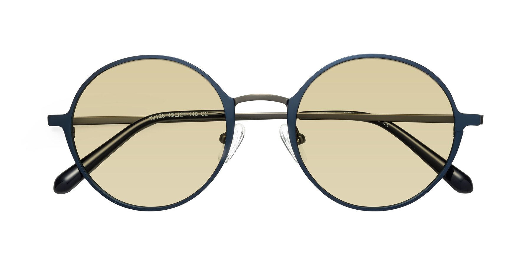 Folded Front of Calloway in Navy-Gunmetal with Light Champagne Tinted Lenses