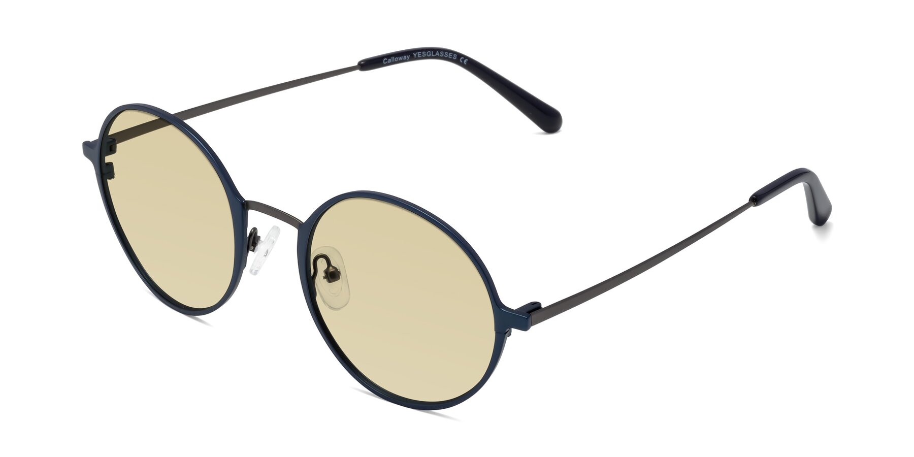 Angle of Calloway in Navy-Gunmetal with Light Champagne Tinted Lenses