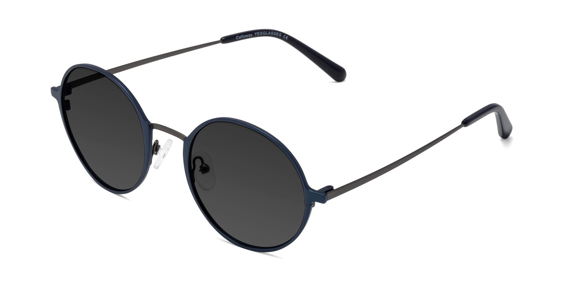 Angle of Calloway in Navy-Gunmetal with Gray Tinted Lenses