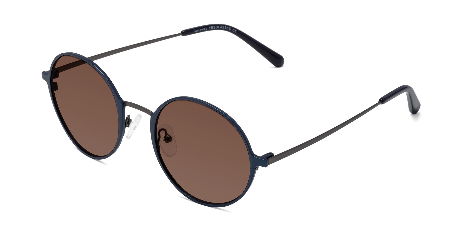 Angle of Calloway in Navy-Gunmetal with Brown Tinted Lenses