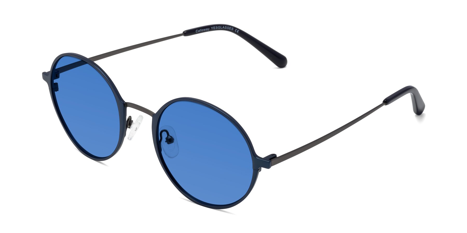 Angle of Calloway in Navy-Gunmetal with Blue Tinted Lenses