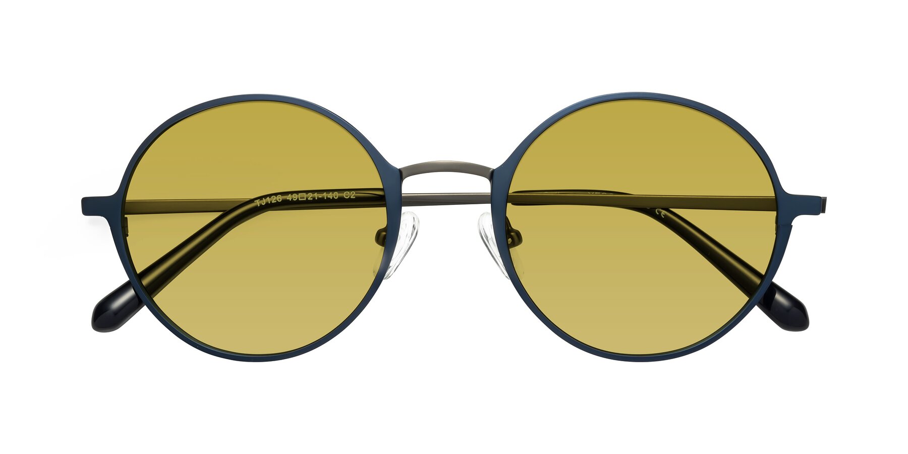 Folded Front of Calloway in Navy-Gunmetal with Champagne Tinted Lenses