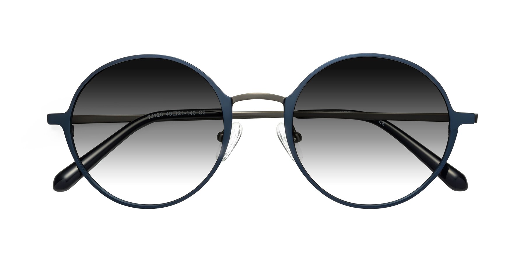 Folded Front of Calloway in Navy-Gunmetal with Gray Gradient Lenses