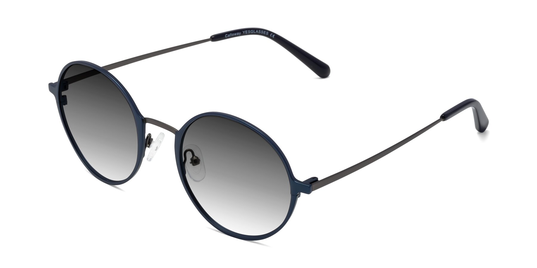 Angle of Calloway in Navy-Gunmetal with Gray Gradient Lenses