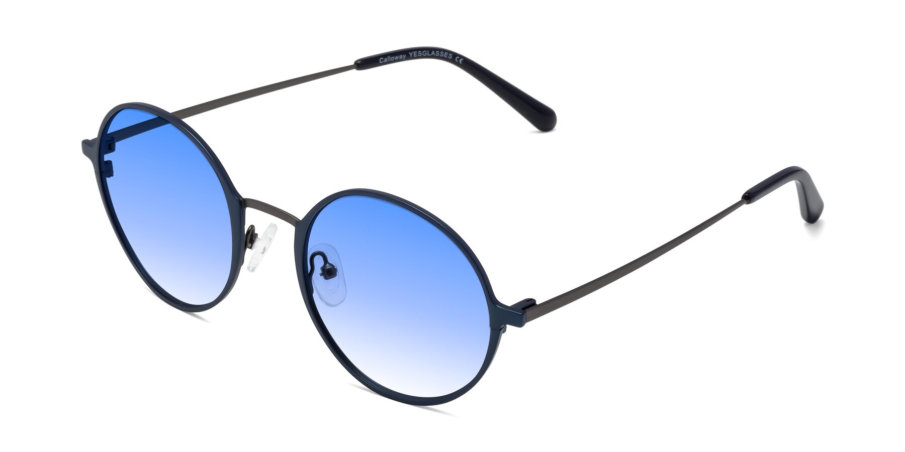 Angle of Calloway in Navy-Gunmetal with Blue Gradient Lenses