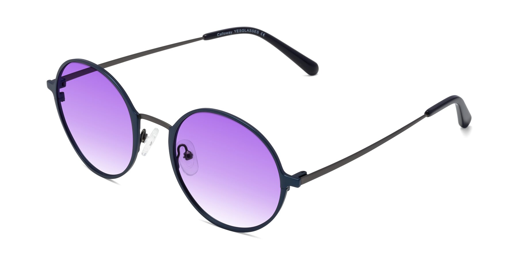 Angle of Calloway in Navy-Gunmetal with Purple Gradient Lenses