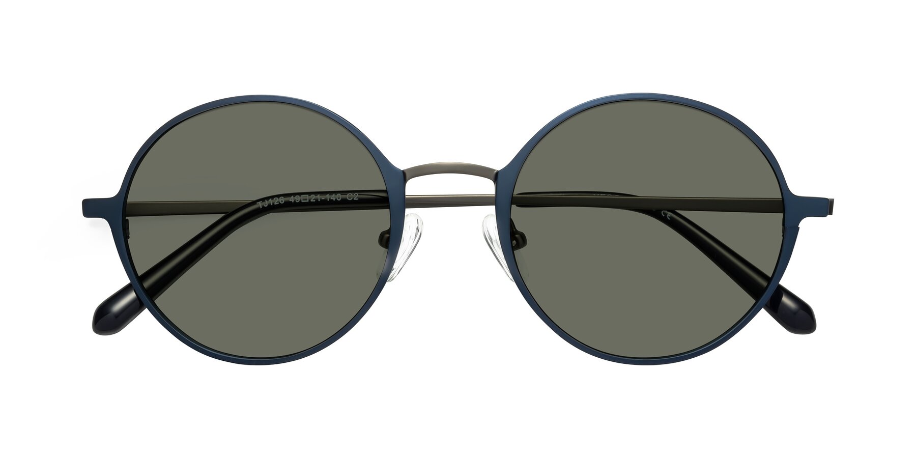 Folded Front of Calloway in Navy-Gunmetal with Gray Polarized Lenses