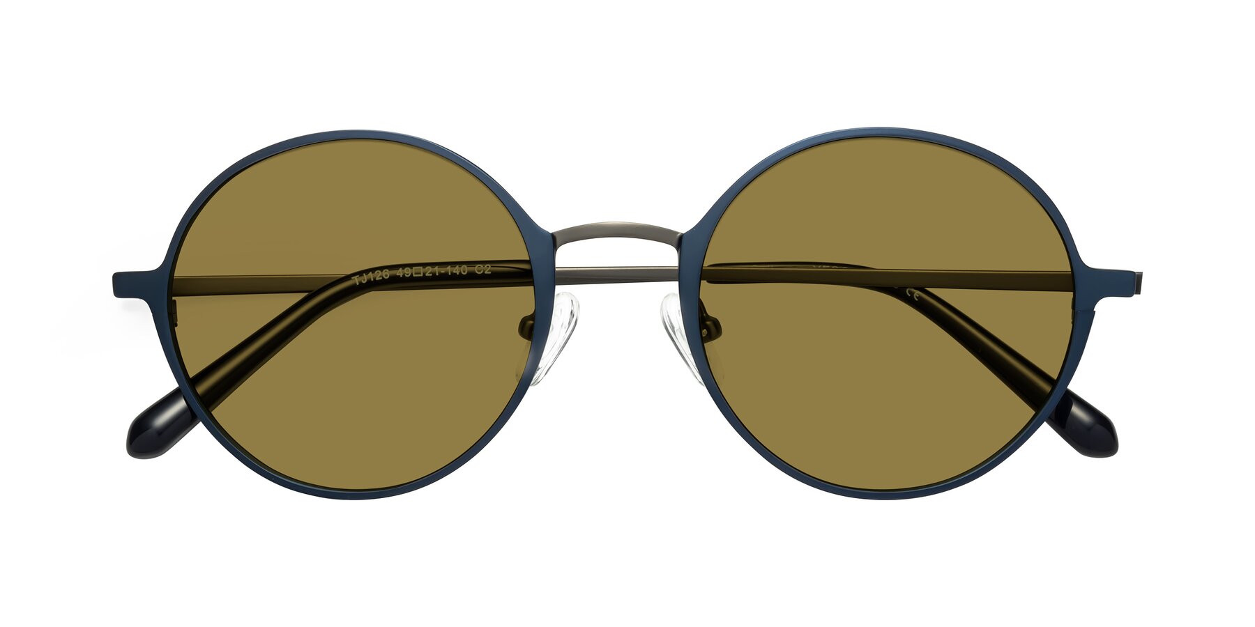Folded Front of Calloway in Navy-Gunmetal with Brown Polarized Lenses