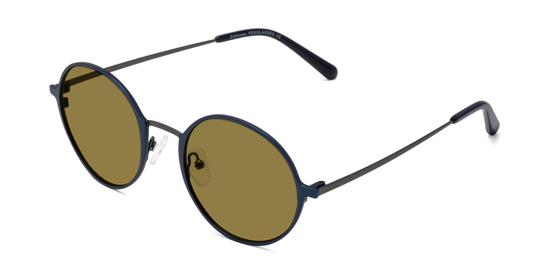 Angle of Calloway in Navy-Gunmetal with Brown Polarized Lenses