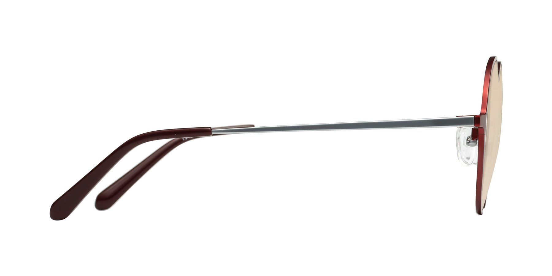 Side of Calloway in Wine-Silver with Light Brown Tinted Lenses