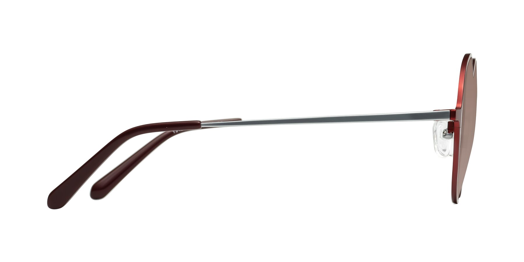 Side of Calloway in Wine-Silver with Medium Brown Tinted Lenses