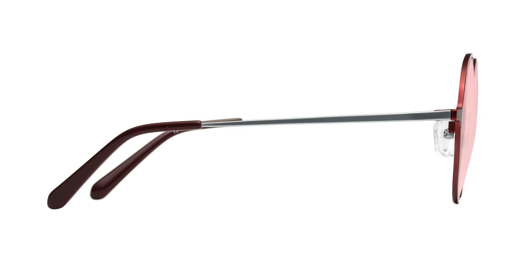 Side of Calloway in Wine-Silver with Light Garnet Tinted Lenses