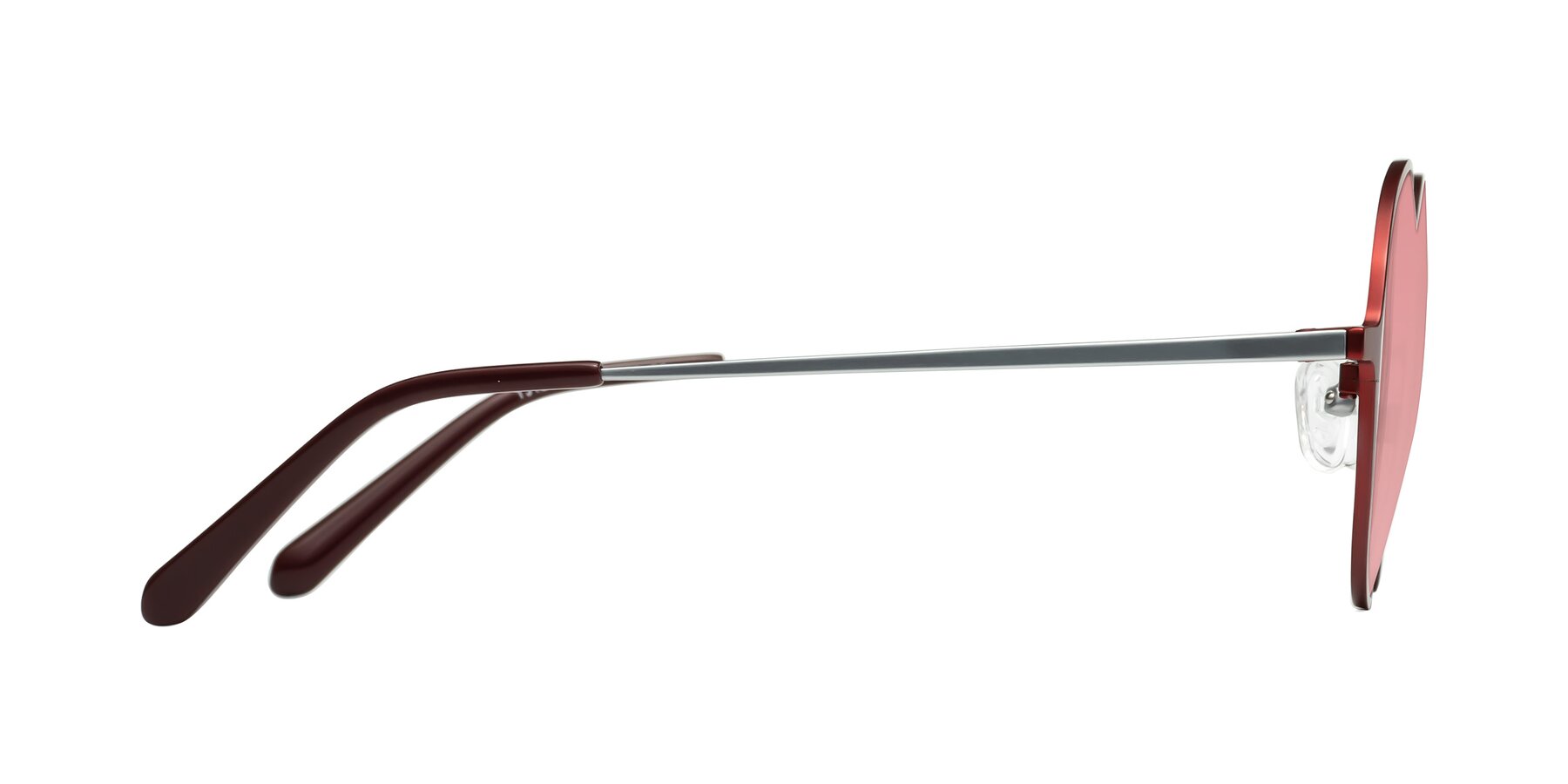 Side of Calloway in Wine-Silver with Medium Garnet Tinted Lenses