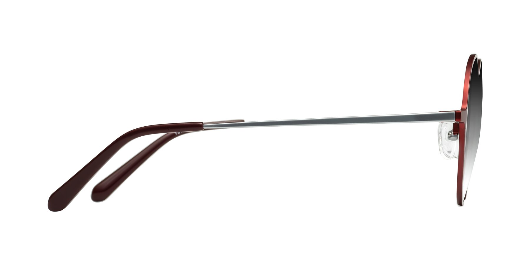 Side of Calloway in Wine-Silver with Gray Gradient Lenses