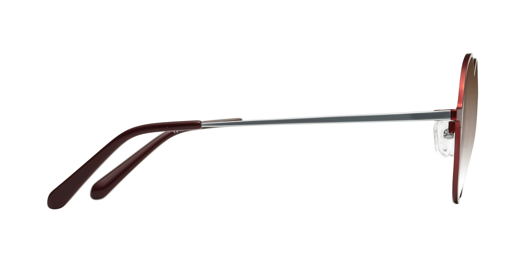 Side of Calloway in Wine-Silver with Brown Gradient Lenses