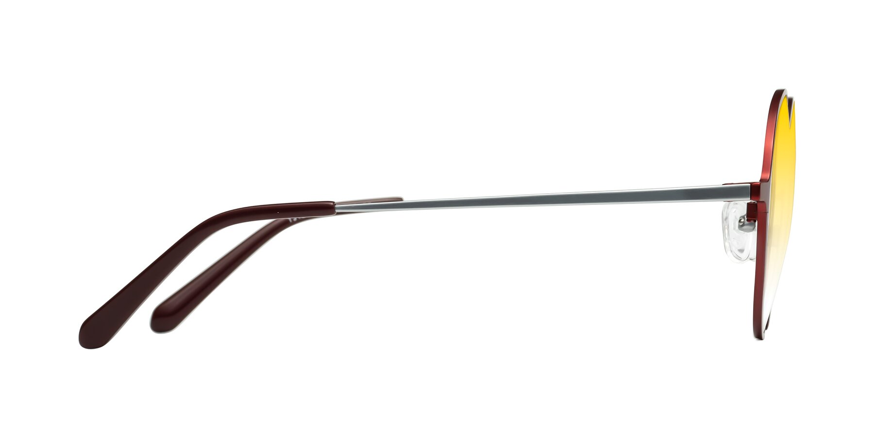 Side of Calloway in Wine-Silver with Yellow Gradient Lenses