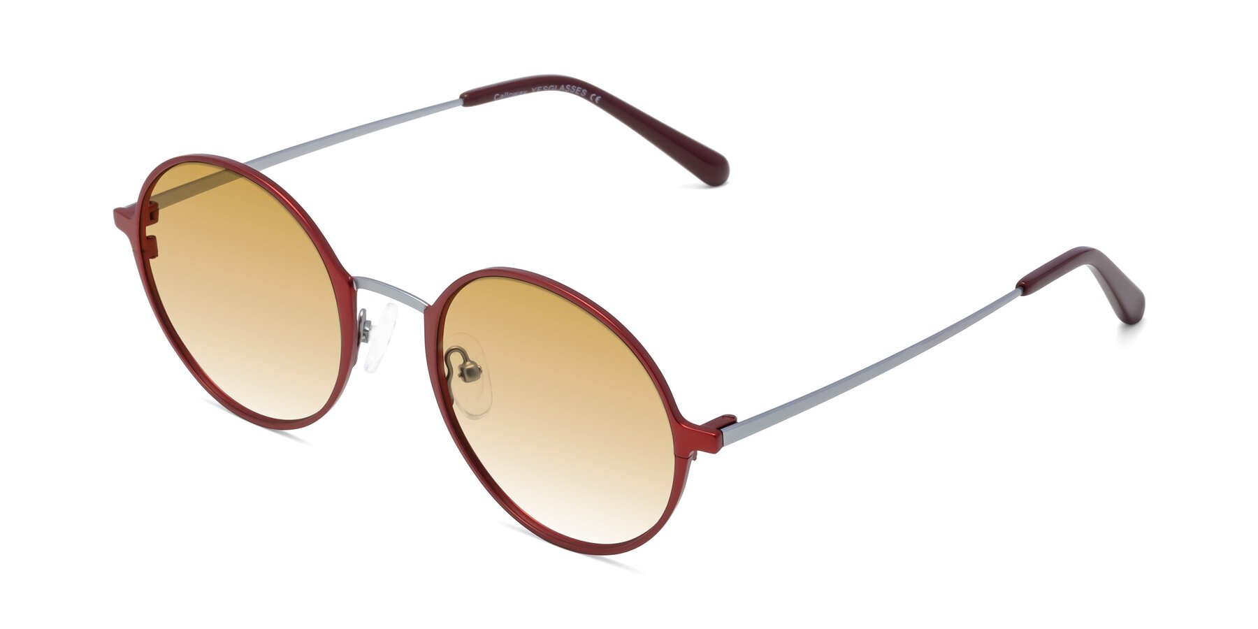 Angle of Calloway in Wine-Silver with Champagne Gradient Lenses