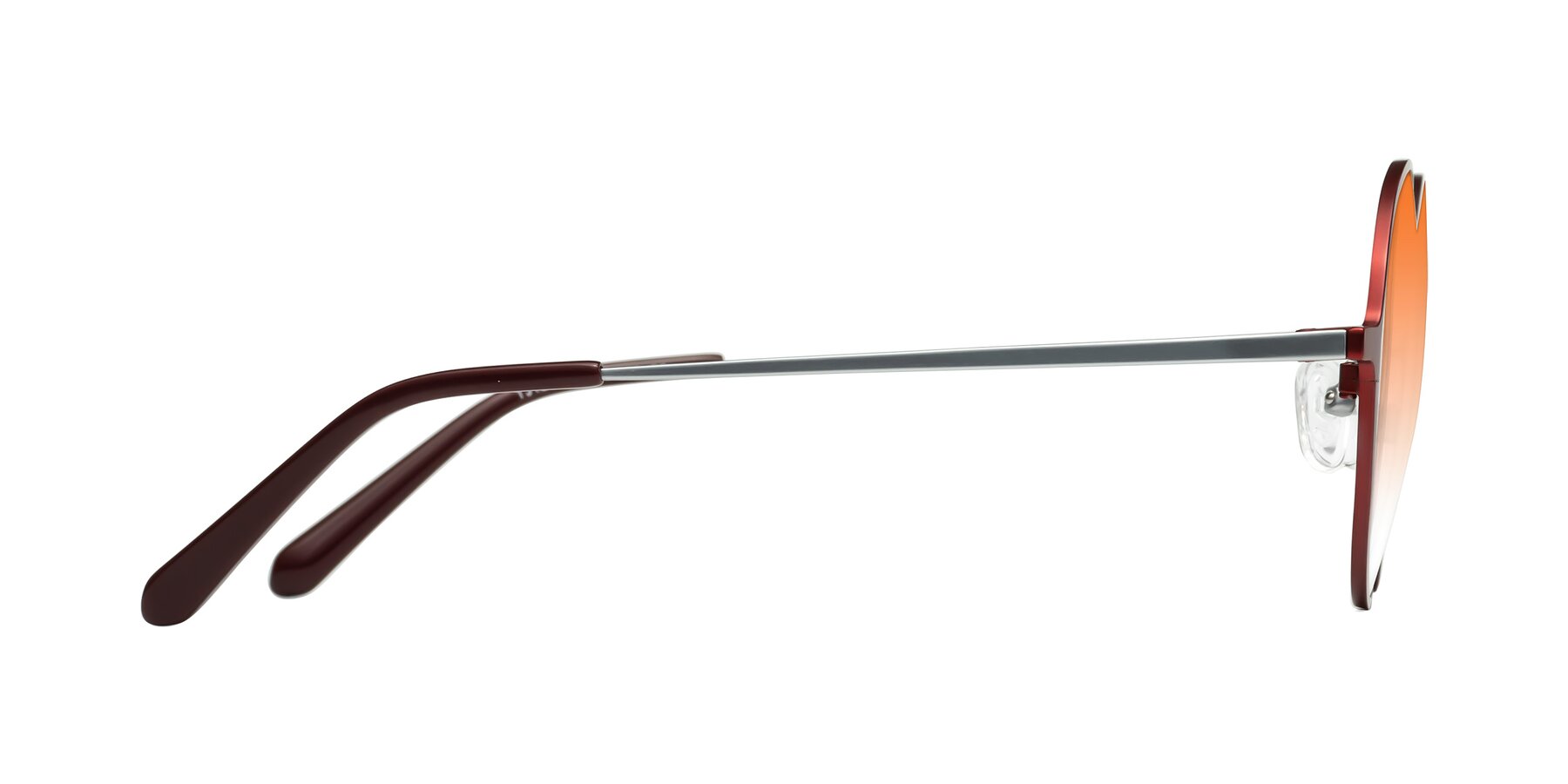 Side of Calloway in Wine-Silver with Orange Gradient Lenses