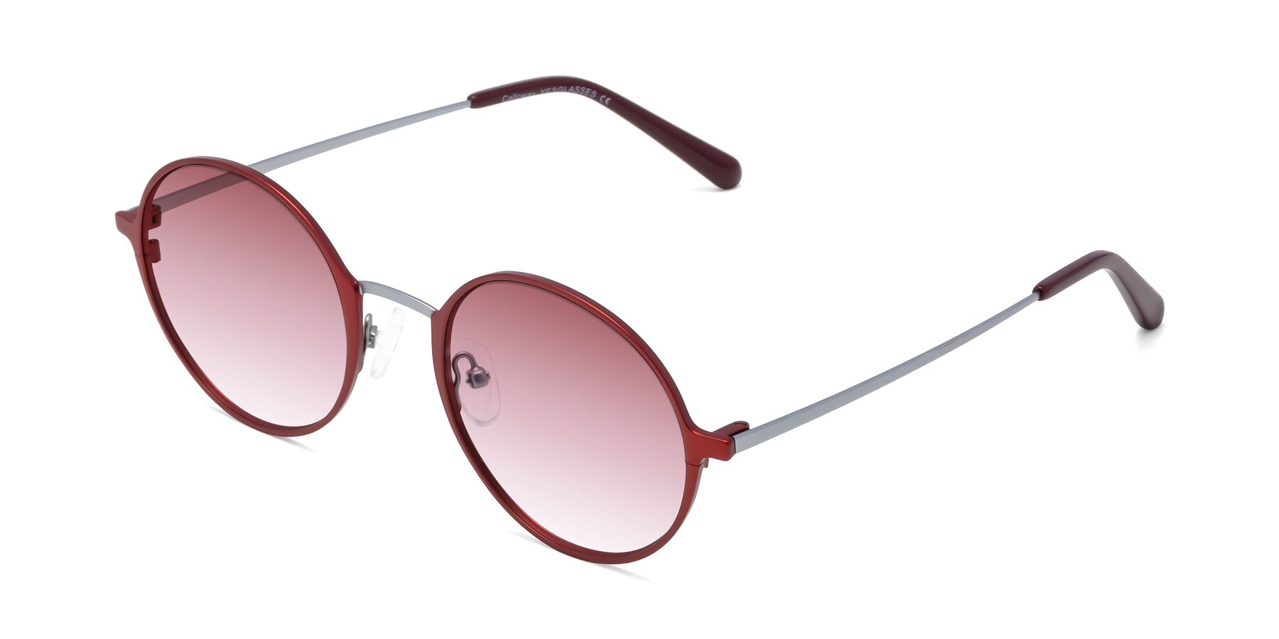 Angle of Calloway in Wine-Silver with Garnet Gradient Lenses