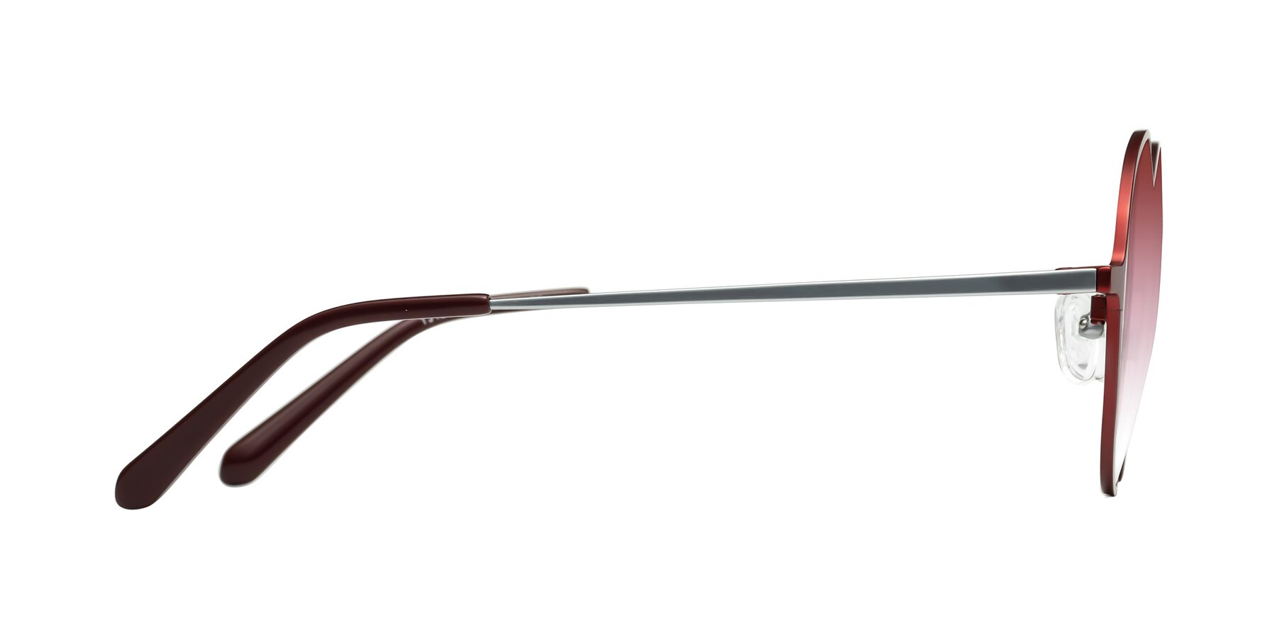 Side of Calloway in Wine-Silver with Garnet Gradient Lenses