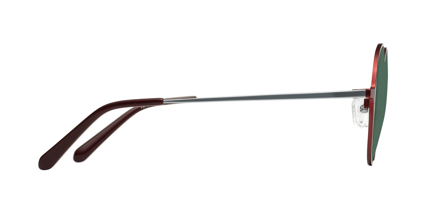 Side of Calloway in Wine-Silver with Green Polarized Lenses