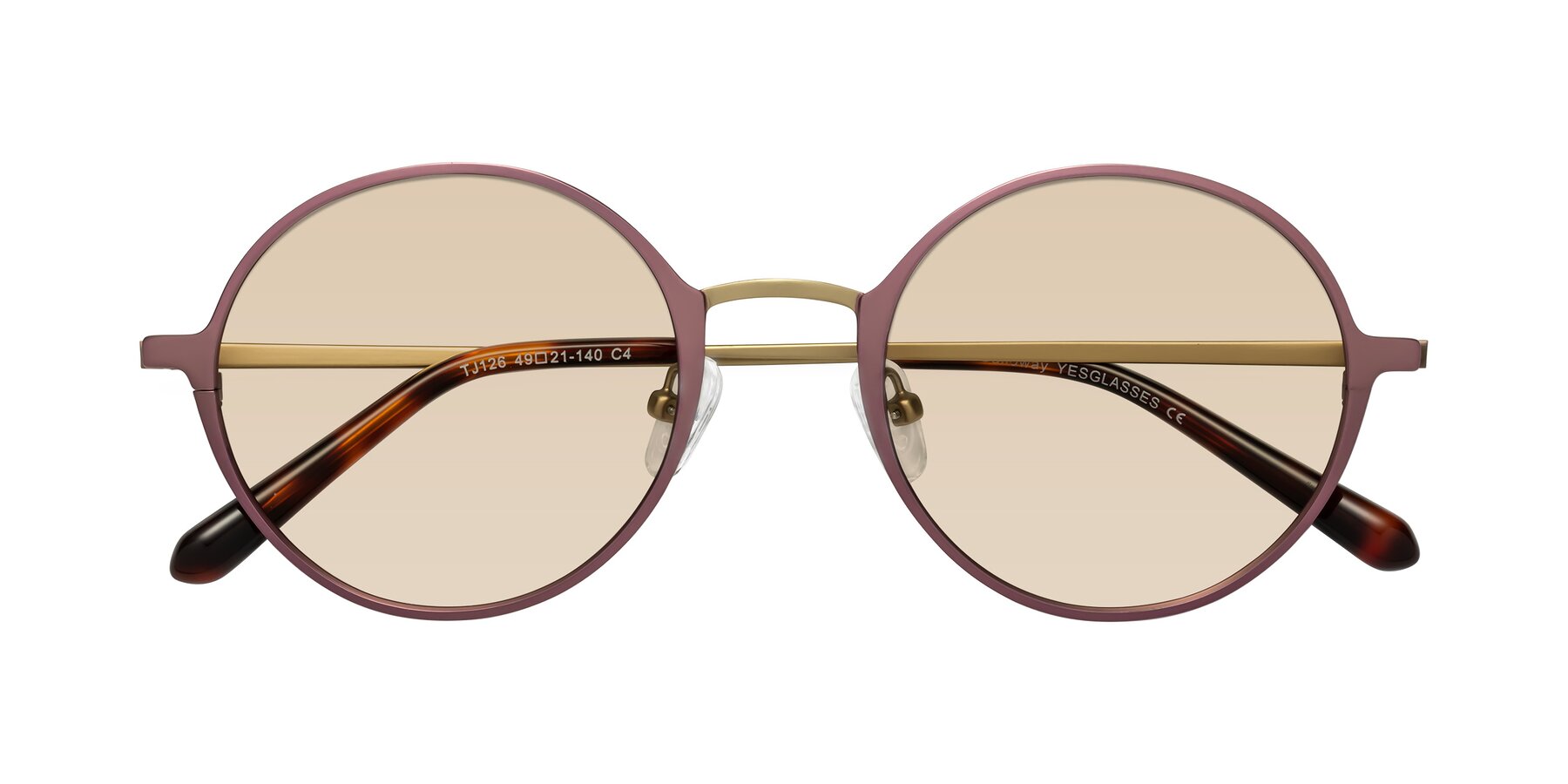 Folded Front of Calloway in Violet-Copper with Light Brown Tinted Lenses