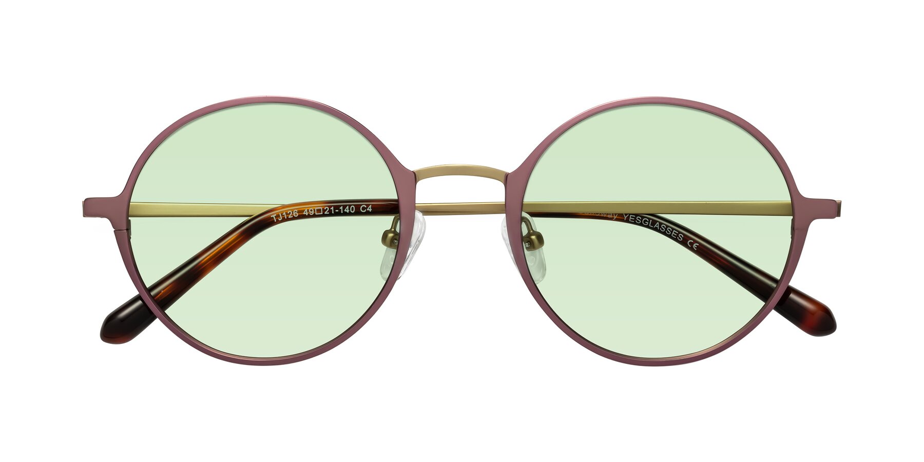 Folded Front of Calloway in Violet-Copper with Light Green Tinted Lenses