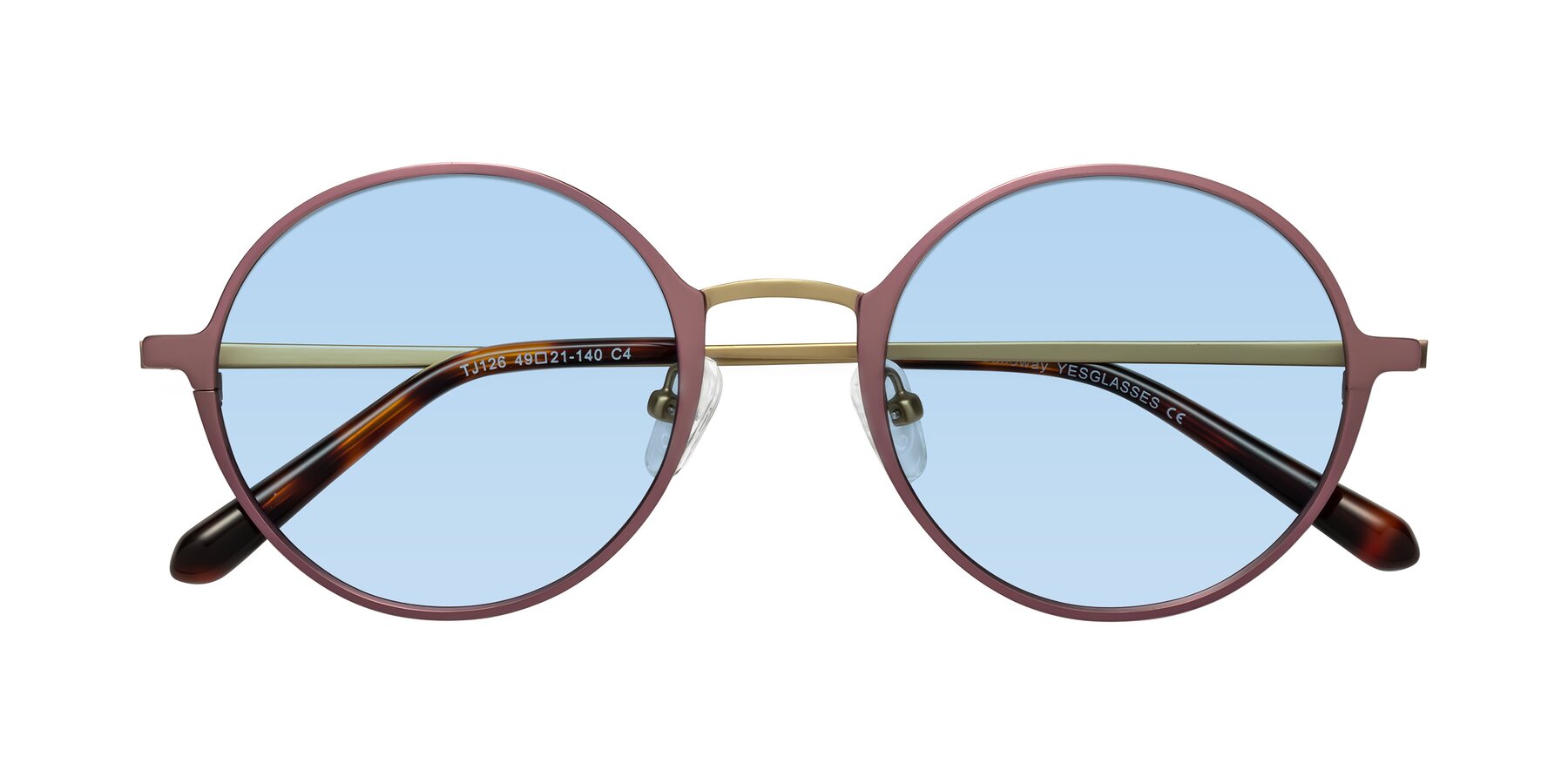 Folded Front of Calloway in Violet-Copper with Light Blue Tinted Lenses