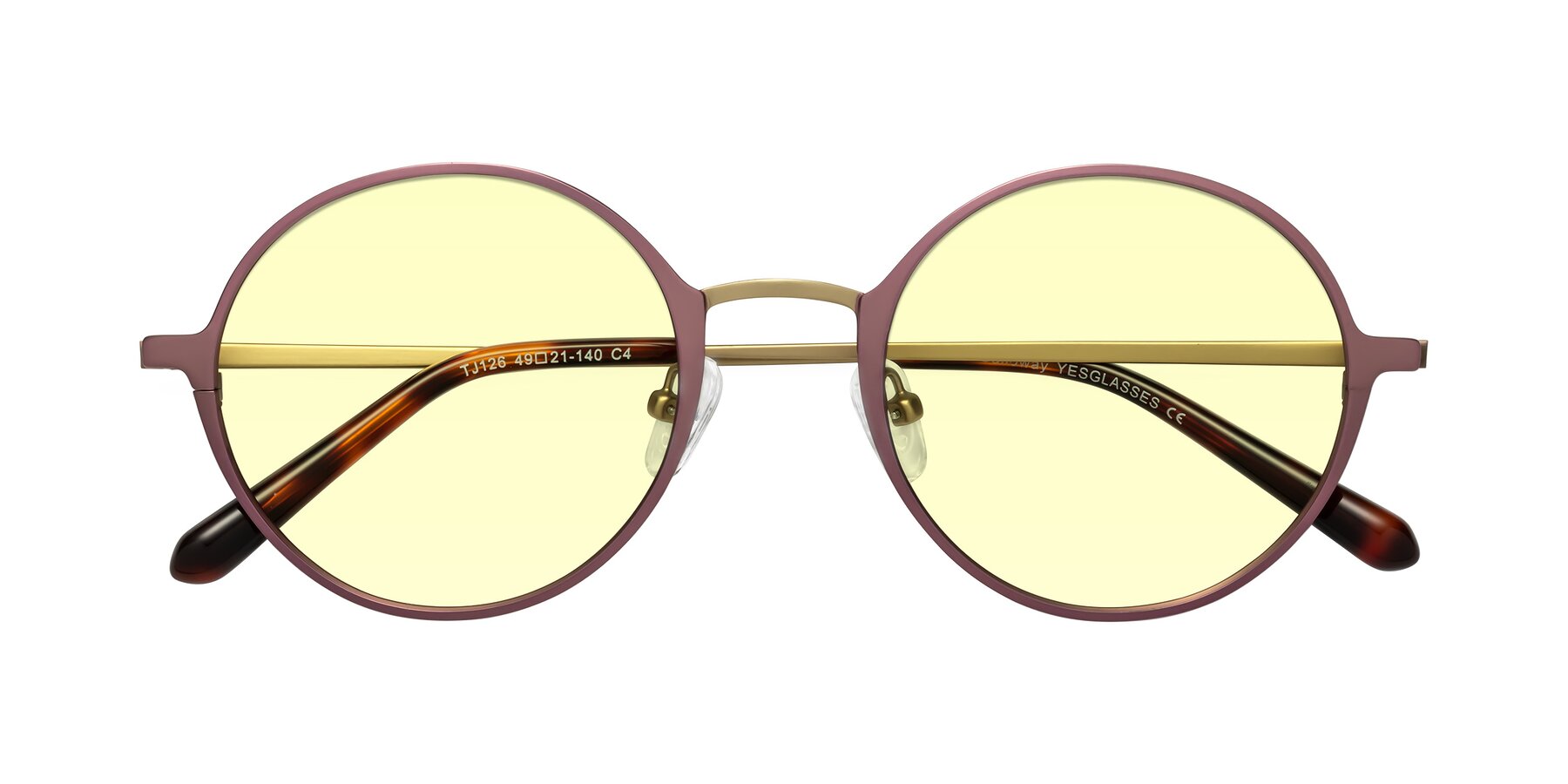 Folded Front of Calloway in Violet-Copper with Light Yellow Tinted Lenses