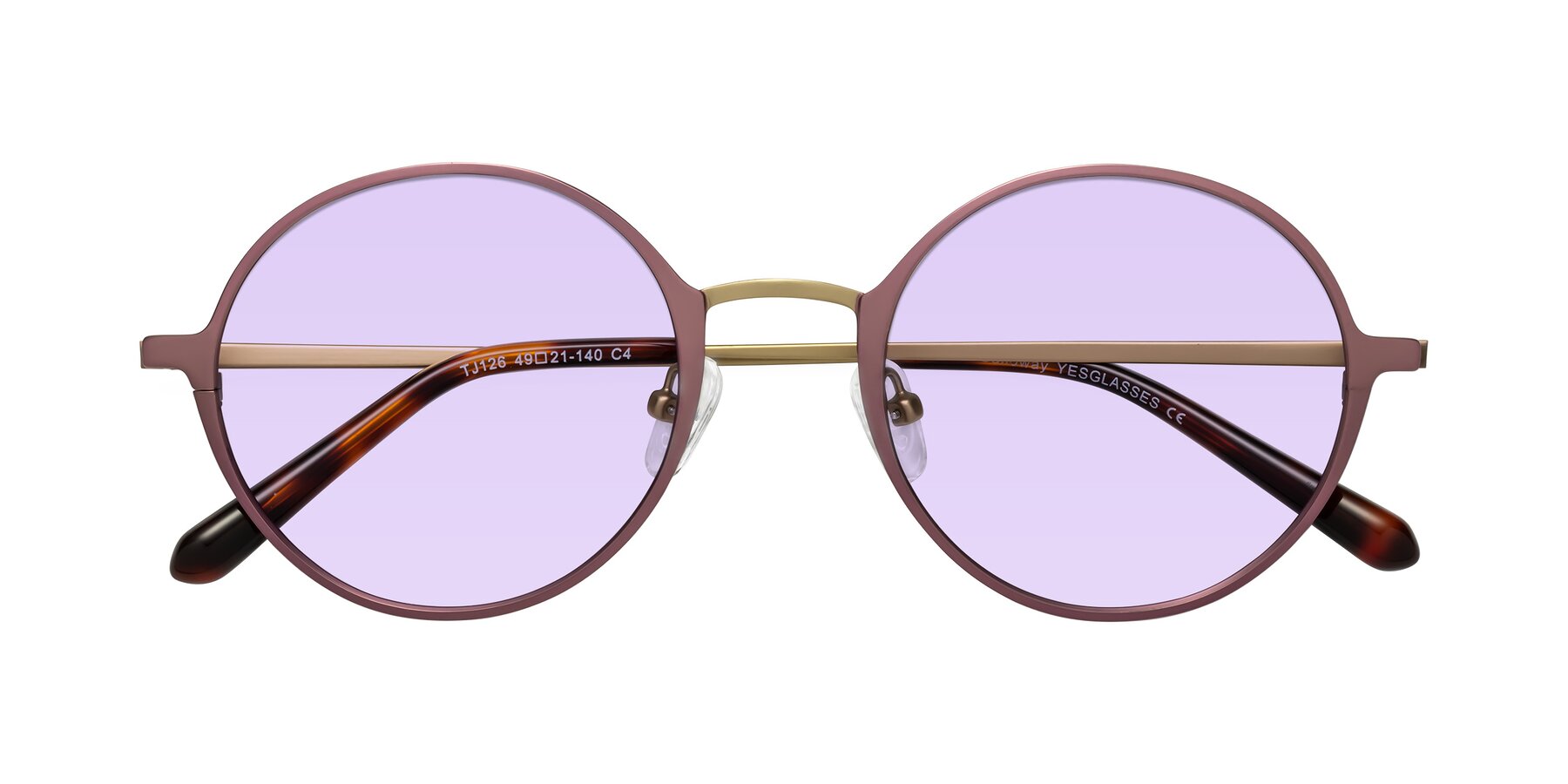 Folded Front of Calloway in Violet-Copper with Light Purple Tinted Lenses