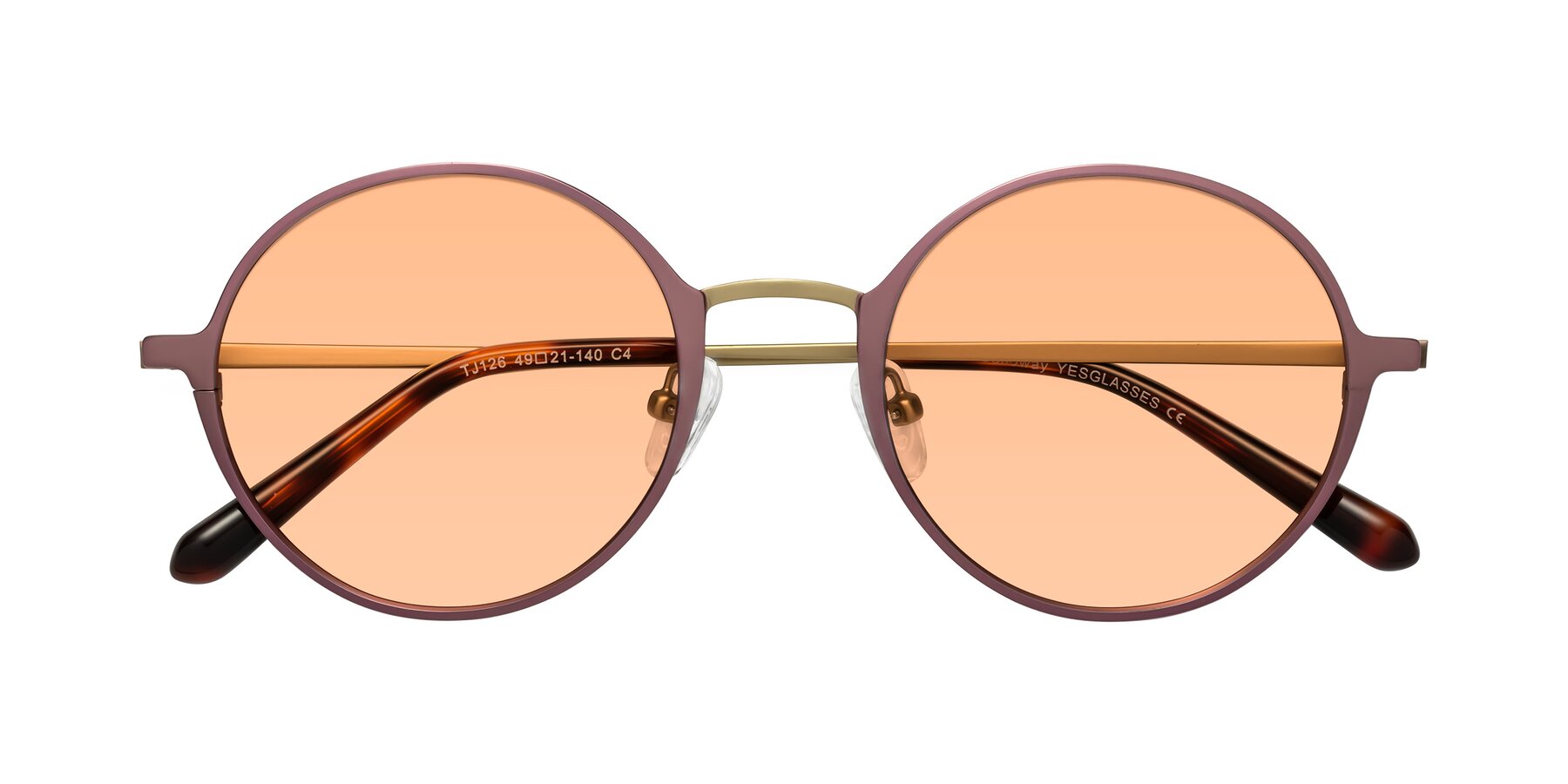 Folded Front of Calloway in Violet-Copper with Light Orange Tinted Lenses