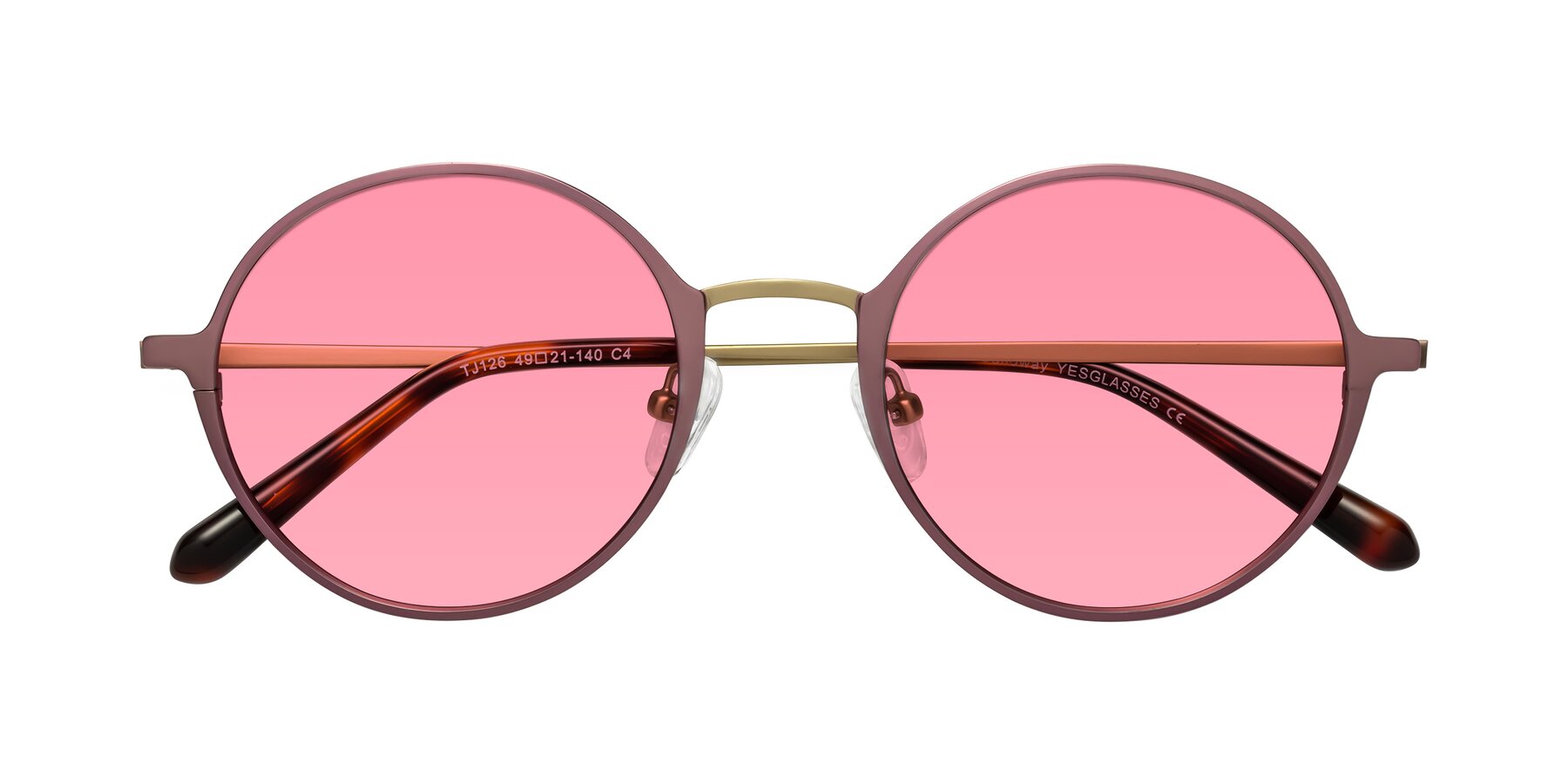 Folded Front of Calloway in Violet-Copper with Pink Tinted Lenses