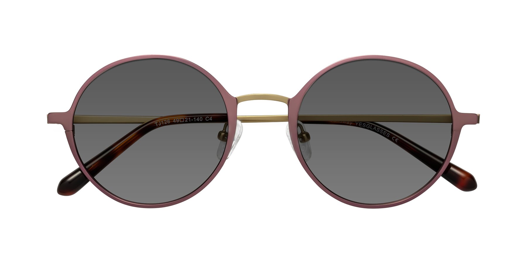 Folded Front of Calloway in Violet-Copper with Medium Gray Tinted Lenses