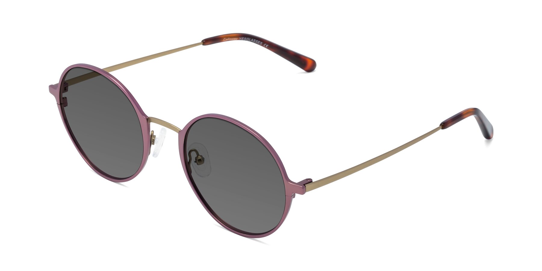 Angle of Calloway in Violet-Copper with Medium Gray Tinted Lenses