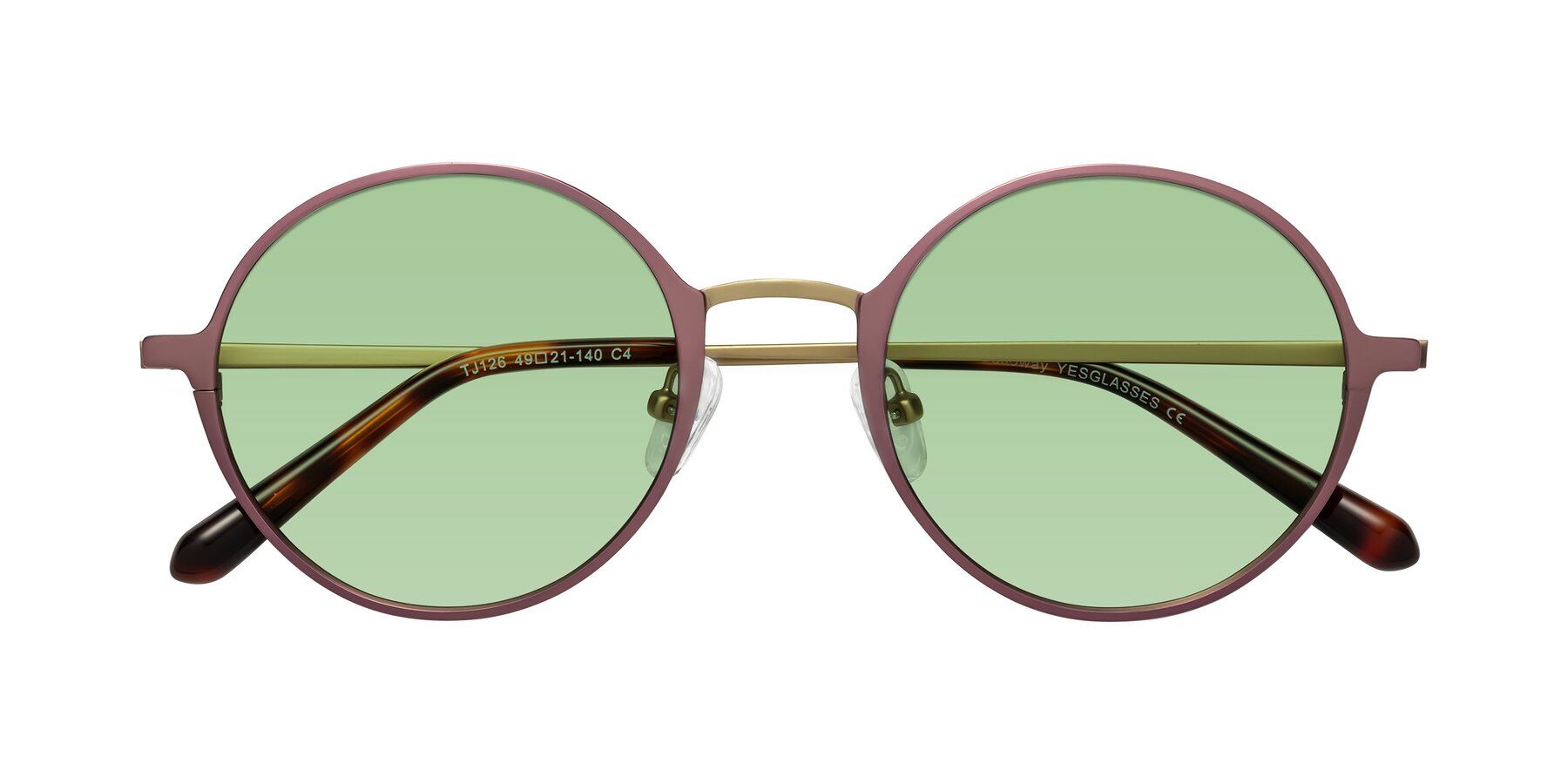 Folded Front of Calloway in Violet-Copper with Medium Green Tinted Lenses