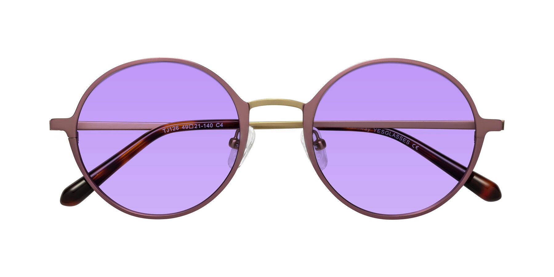 Folded Front of Calloway in Violet-Copper with Medium Purple Tinted Lenses