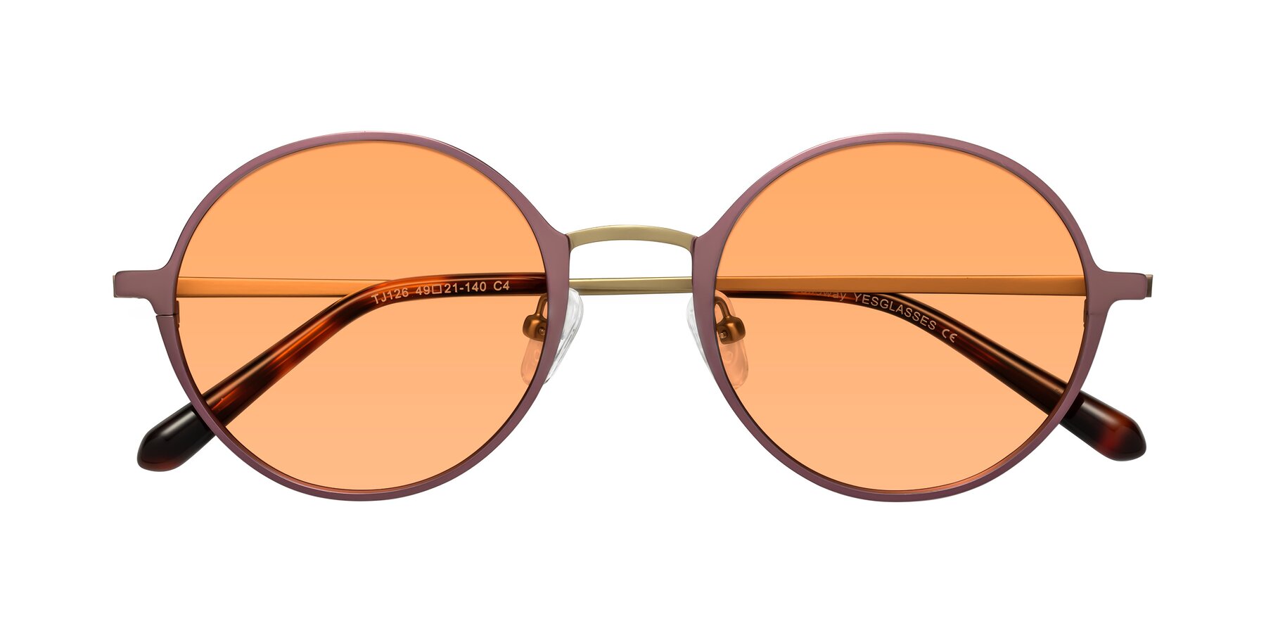 Folded Front of Calloway in Violet-Copper with Medium Orange Tinted Lenses