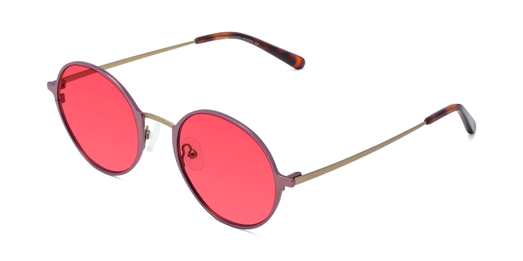 Angle of Calloway in Violet-Copper with Red Tinted Lenses