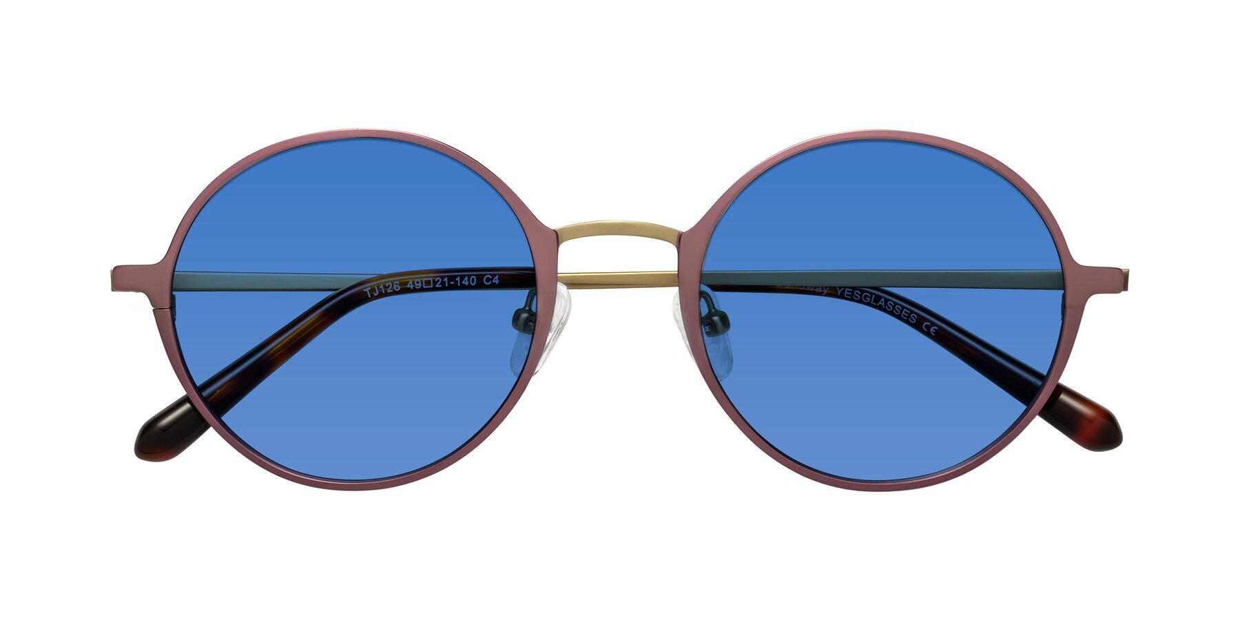 Folded Front of Calloway in Violet-Copper with Blue Tinted Lenses