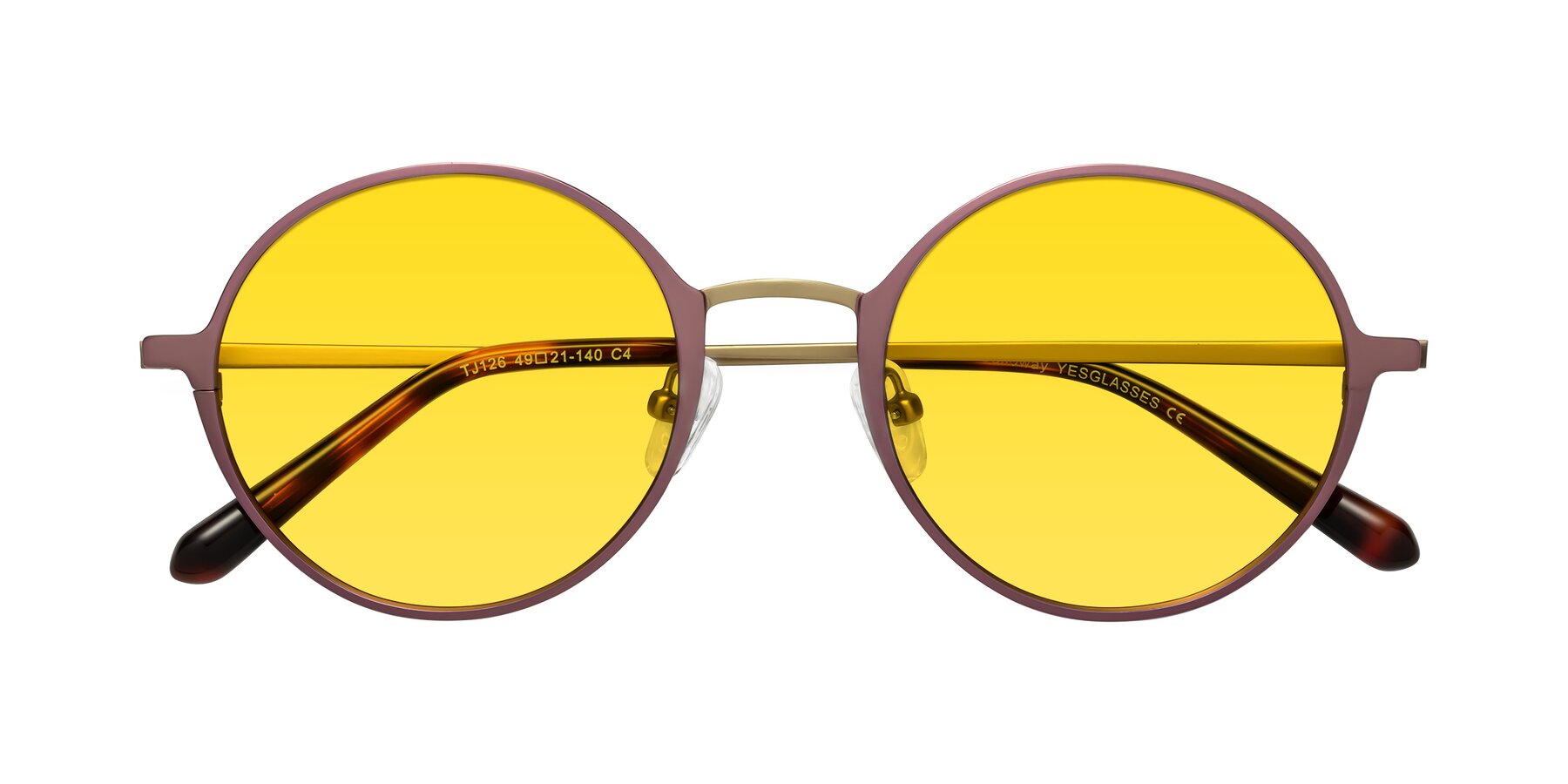 Folded Front of Calloway in Violet-Copper with Yellow Tinted Lenses