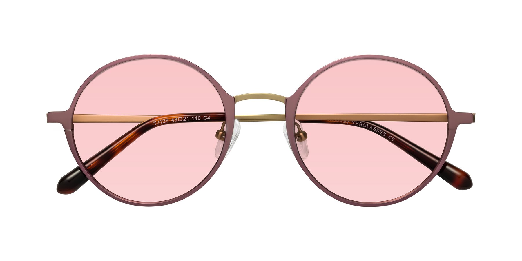 Folded Front of Calloway in Violet-Copper with Light Garnet Tinted Lenses