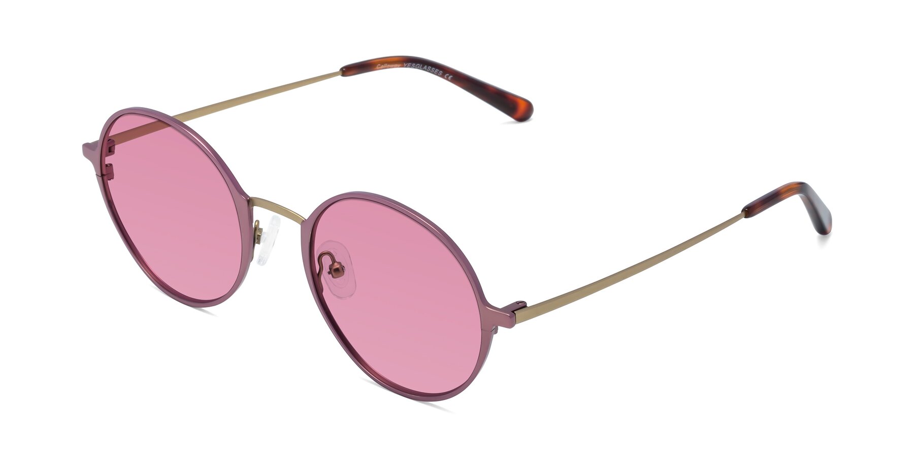 Angle of Calloway in Violet-Copper with Medium Wine Tinted Lenses