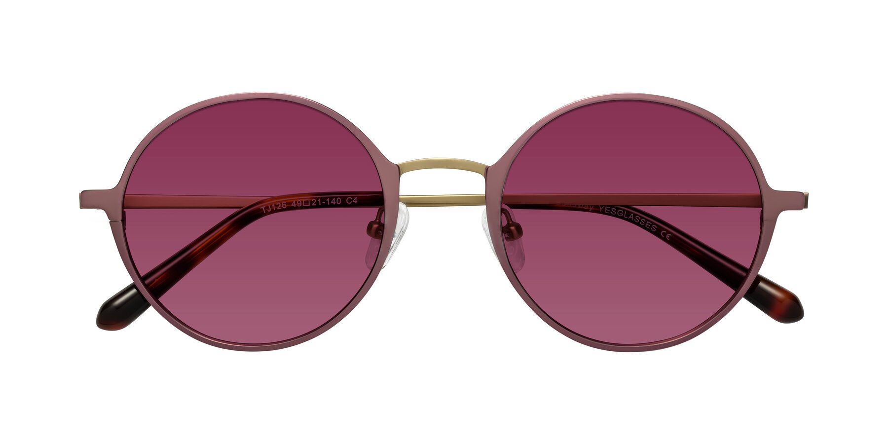 Folded Front of Calloway in Violet-Copper with Wine Tinted Lenses