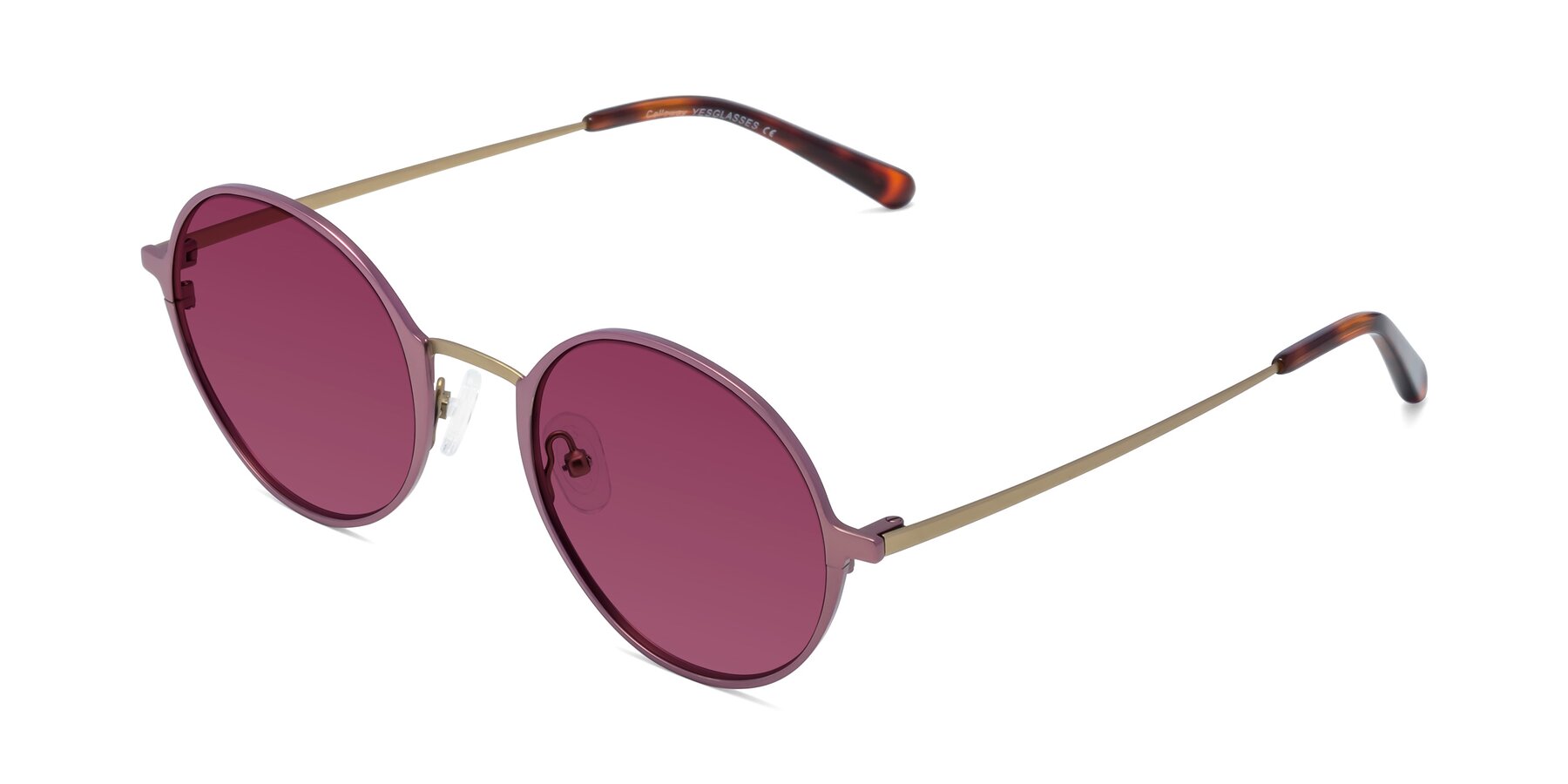 Angle of Calloway in Violet-Copper with Wine Tinted Lenses